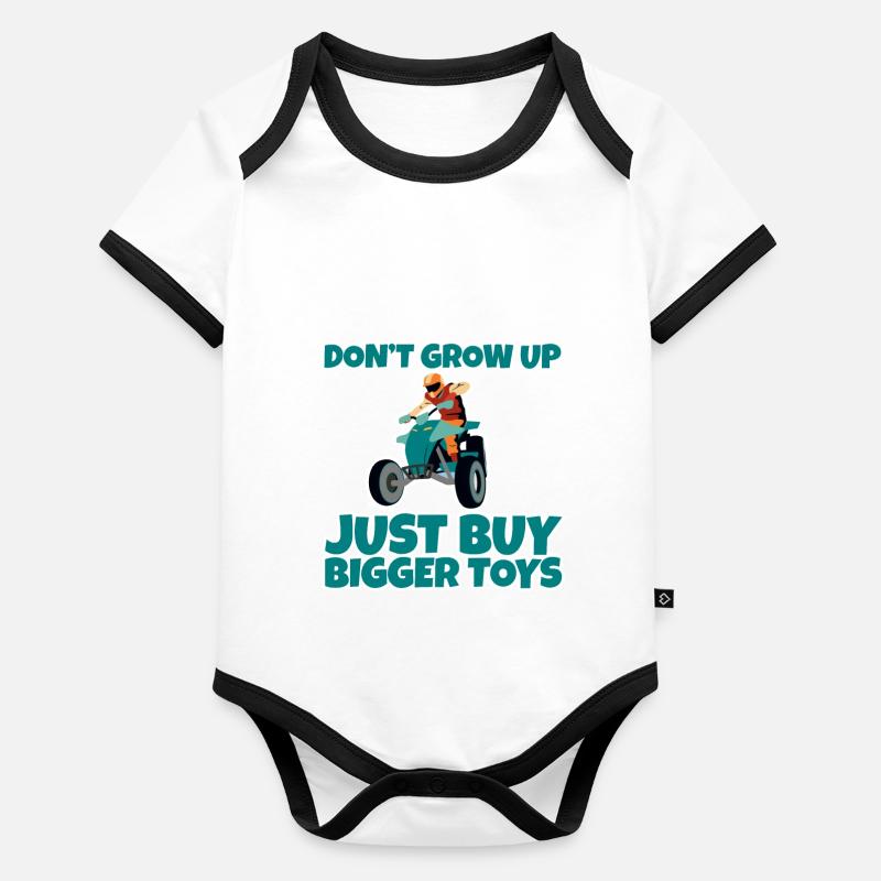 Ne grandissez pas, achetez simplement de plus gros jouets 2 Body Bébé bio contrasté manches courtes