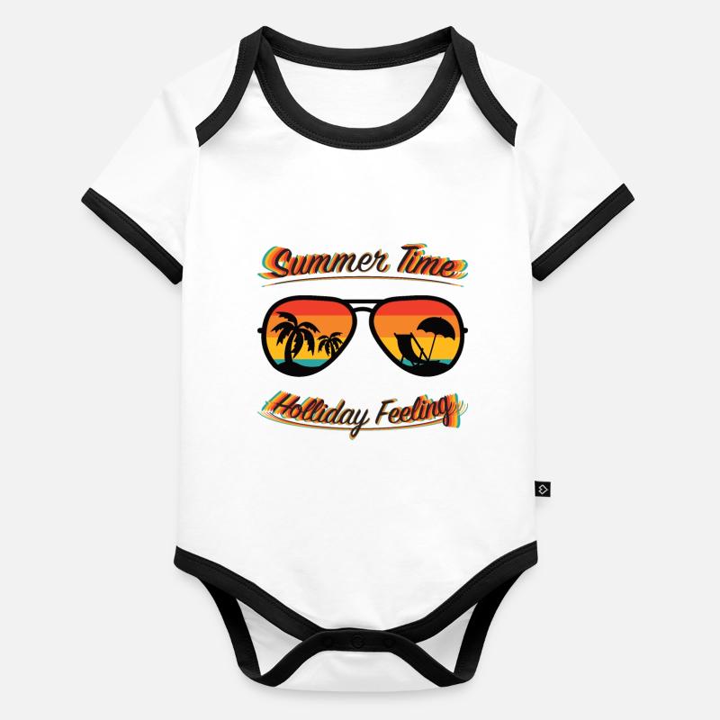 Summer Time - Holiday Feeling Baby Bio-Kurzarm-Kontrastbody