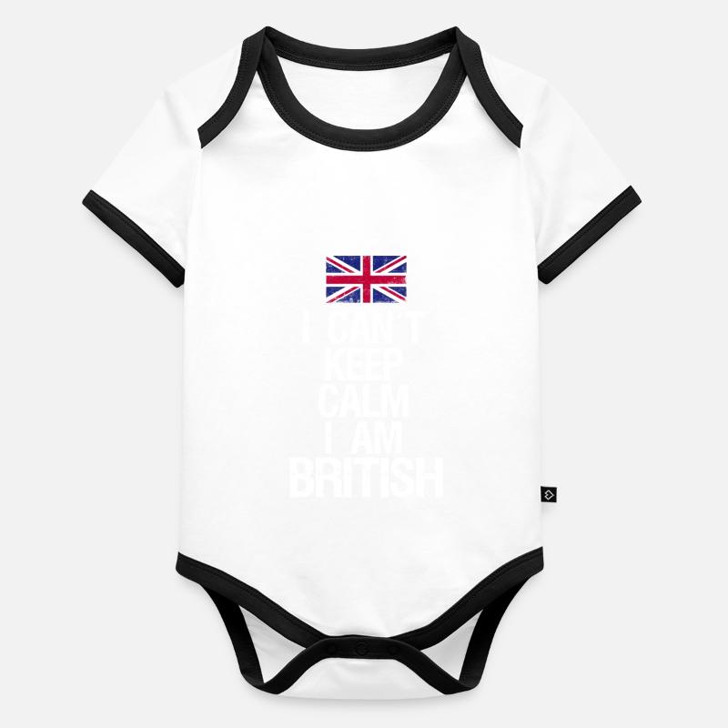 I can not Keep Calm I am Britisch Baby Bio-Kurzarm-Kontrastbody