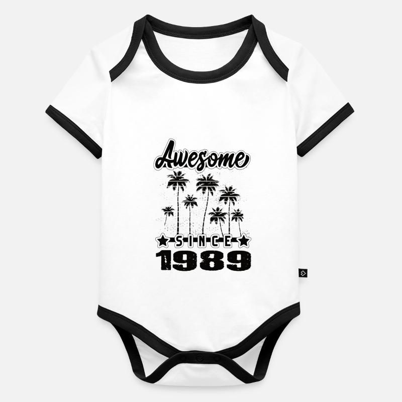 Awesome Since 1989 Organic Baby Contrasting Bodysuit