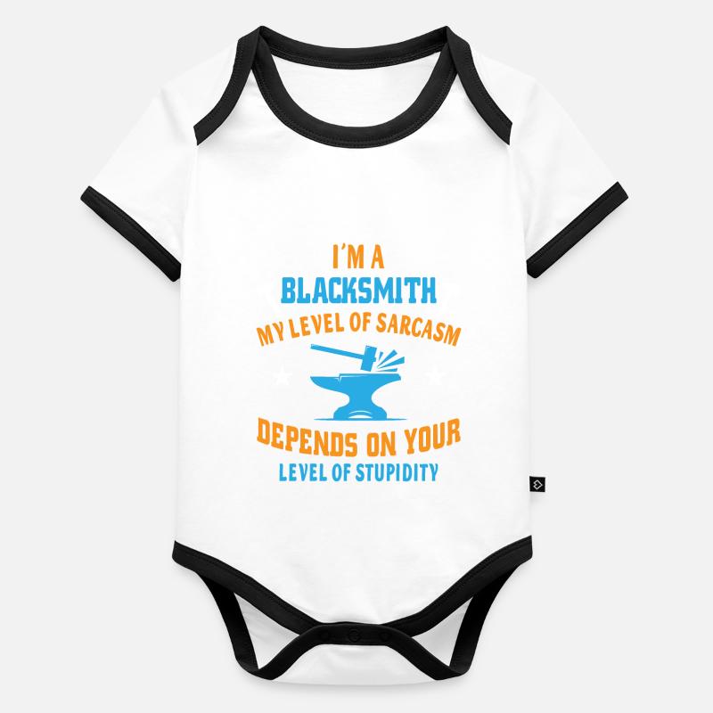 I´m a blacksmith Baby Bio-Kurzarm-Kontrastbody