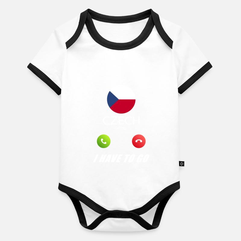 La République tchèque qualifie les drapeaux lusiger de slogan Body Bébé bio contrasté manches courtes