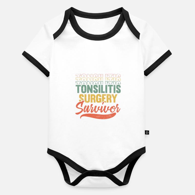 Tonsillitis Survivor Tonsillectomy Organic Baby Contrasting Bodysuit