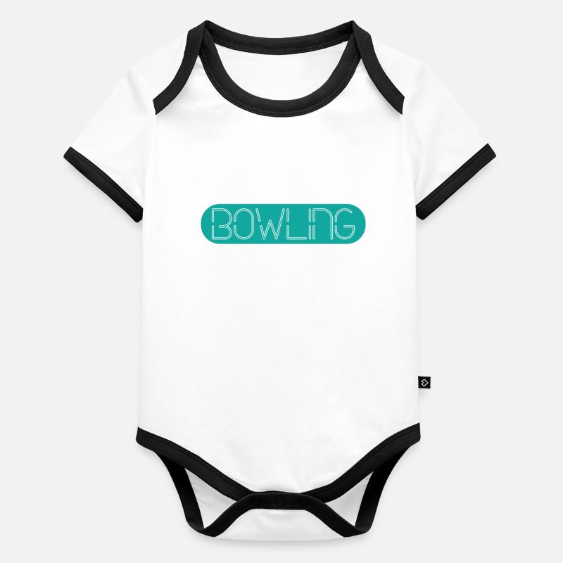 Klassisches Bowling Baby Bio-Kurzarm-Kontrastbody
