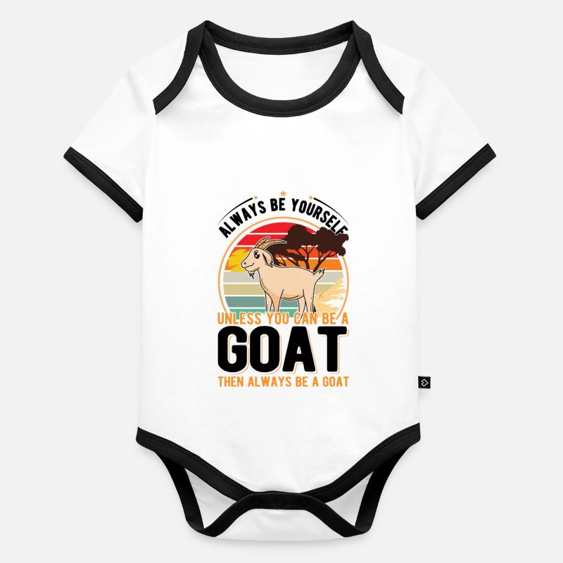 Chèvre Cadeau Chèvre Gardien Chèvre Body Bébé bio contrasté manches courtes