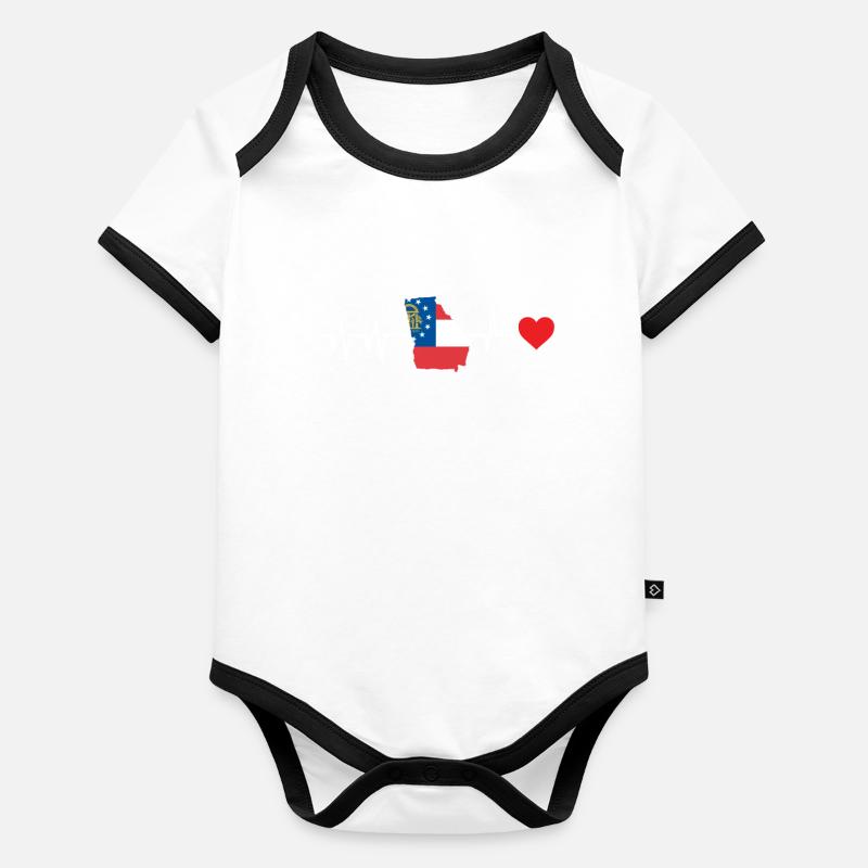 Georgia herzschlag geschenk Baby Bio-Kurzarm-Kontrastbody