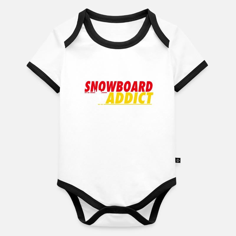 Snowboard Addict Organic Baby Contrasting Bodysuit