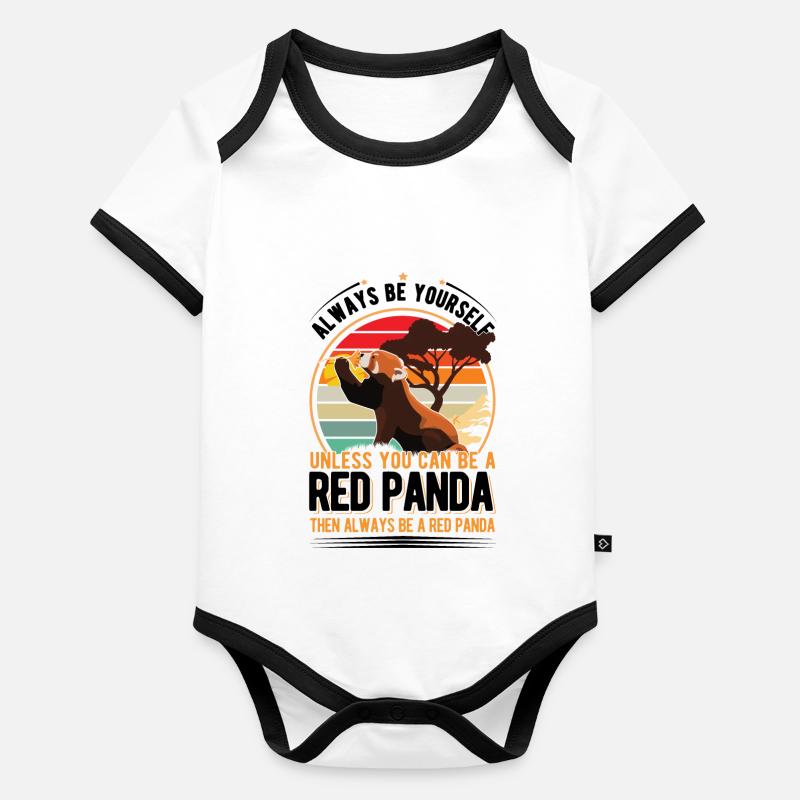 Roter Panda Geschenk Red Panda Baby Bio-Kurzarm-Kontrastbody