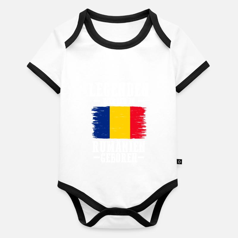 Rumänien Rumäne Rumänisches Baby Bio-Kurzarm-Kontrastbody