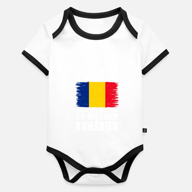 Rumänien Rumäne Rumänisches Baby Bio-Kurzarm-Kontrastbody