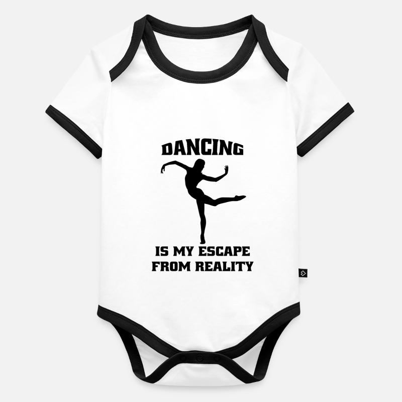 Ballet Gift Dancer Ballerina Cours de danse Danse Body Bébé bio contrasté manches courtes