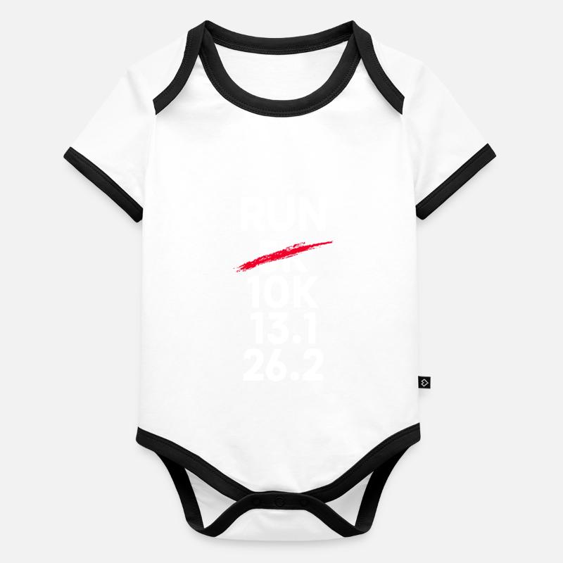 Run 5K - Entraînement à la course Jogging Body Bébé bio contrasté manches courtes