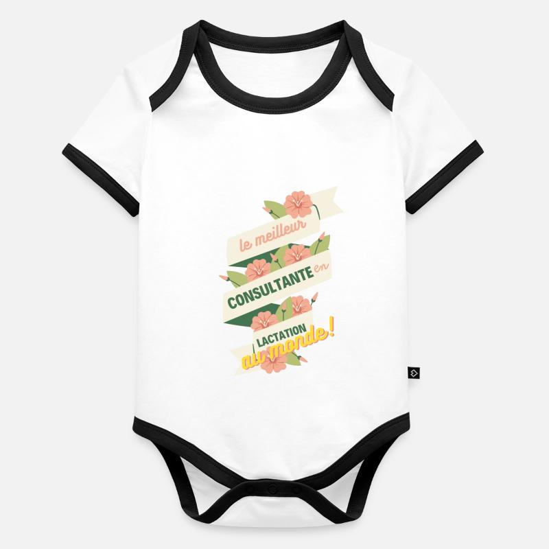Lactation consultant breastfeeding support IBCLC Organic Baby Contrasting Bodysuit