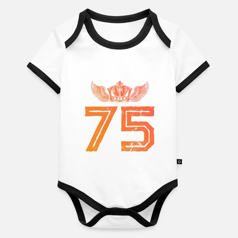 75 Couronne numérique Body Bébé bio contrasté manches courtes