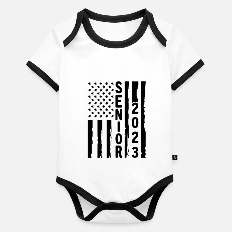Senior 2023 Body Bébé bio contrasté manches courtes