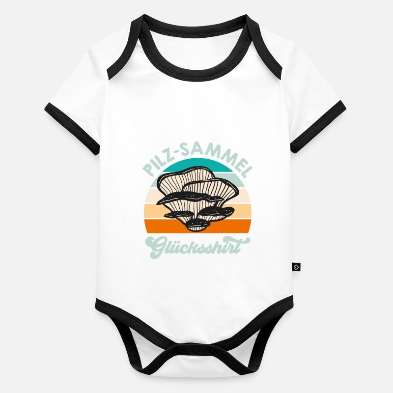 Collection de champignons Lucky Shirt Cueilleur de champignons Body Bébé bio contrasté manches courtes
