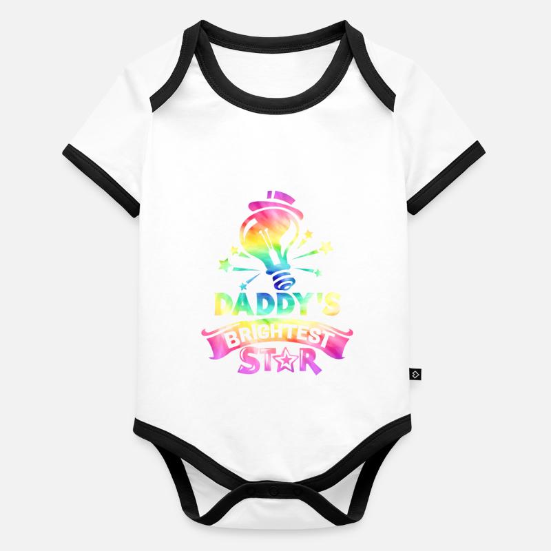 Daddy's Brightest Star Back to School Organic Baby Contrasting Bodysuit