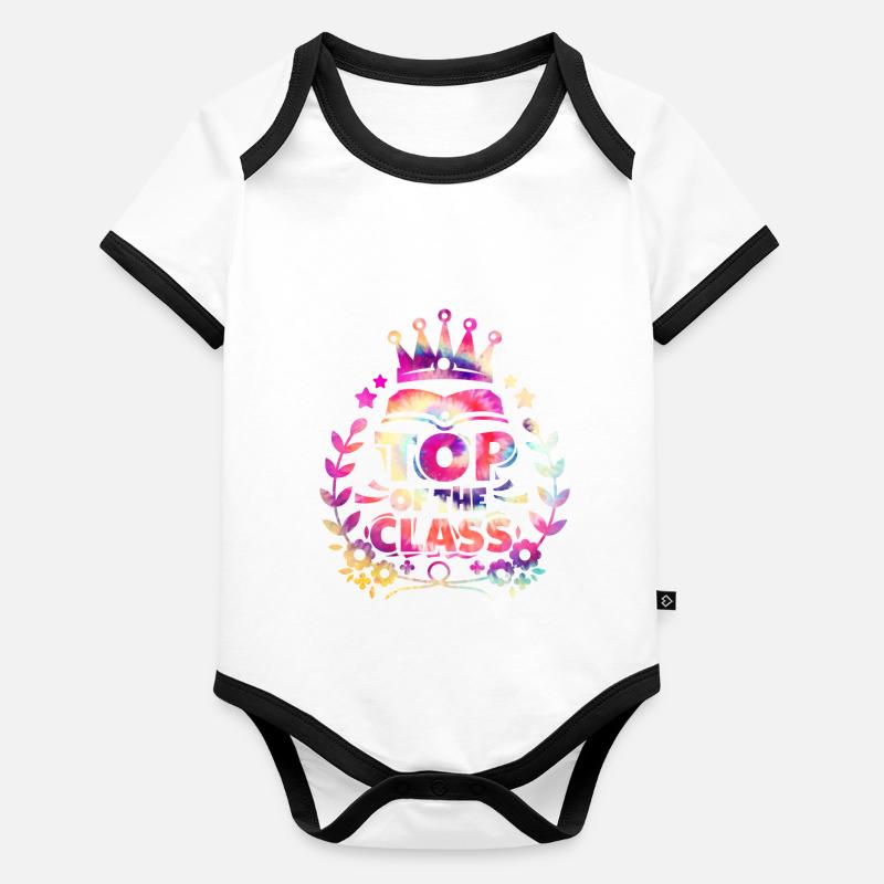 Top of the Class Back to School Organic Baby Contrasting Bodysuit