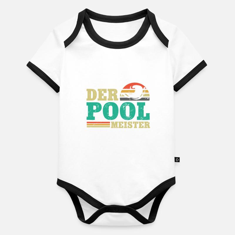 Rettungsschwimmer Bademeister Baby Bio-Kurzarm-Kontrastbody