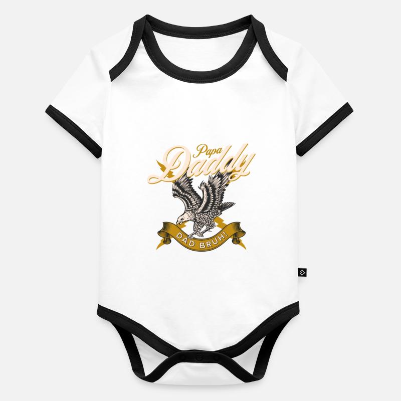 Papa Daddy Dad Bruh Body Bébé bio contrasté manches courtes