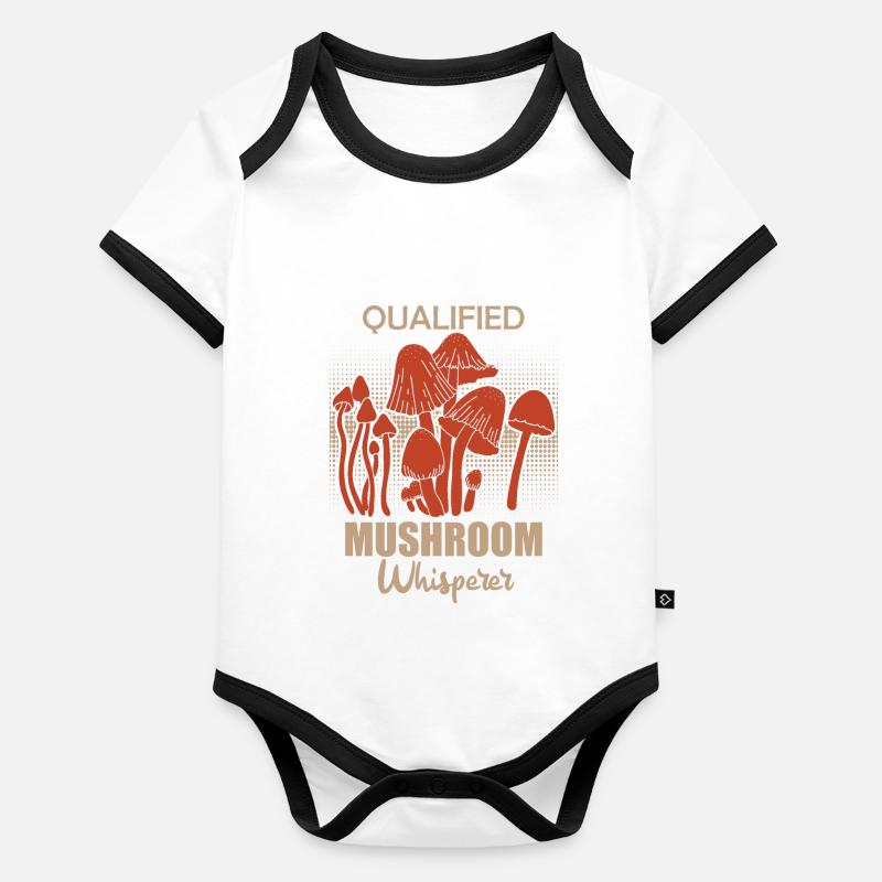 Cueillette de pieux de cueillette de champignons qualifiée Body Bébé bio contrasté manches courtes