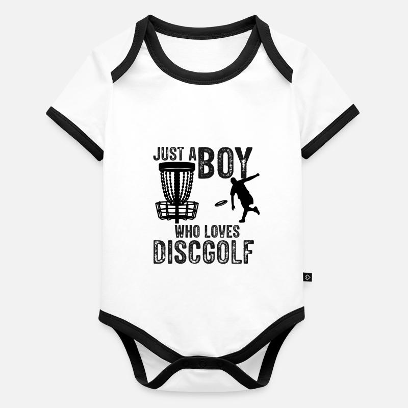 Junge, Der Disc Golf Vintage Ultimate Frisbee Baby Bio-Kurzarm-Kontrastbody