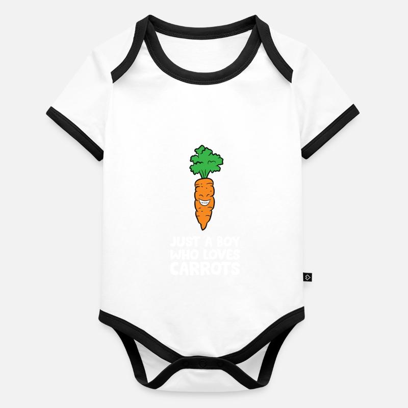 Nur ein Junge, der Karotten liebt Baby Bio-Kurzarm-Kontrastbody