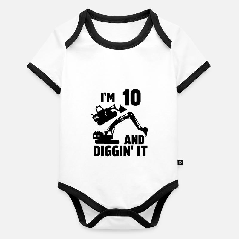Ich bin 10 und Diggin' It Baby Bio-Kurzarm-Kontrastbody