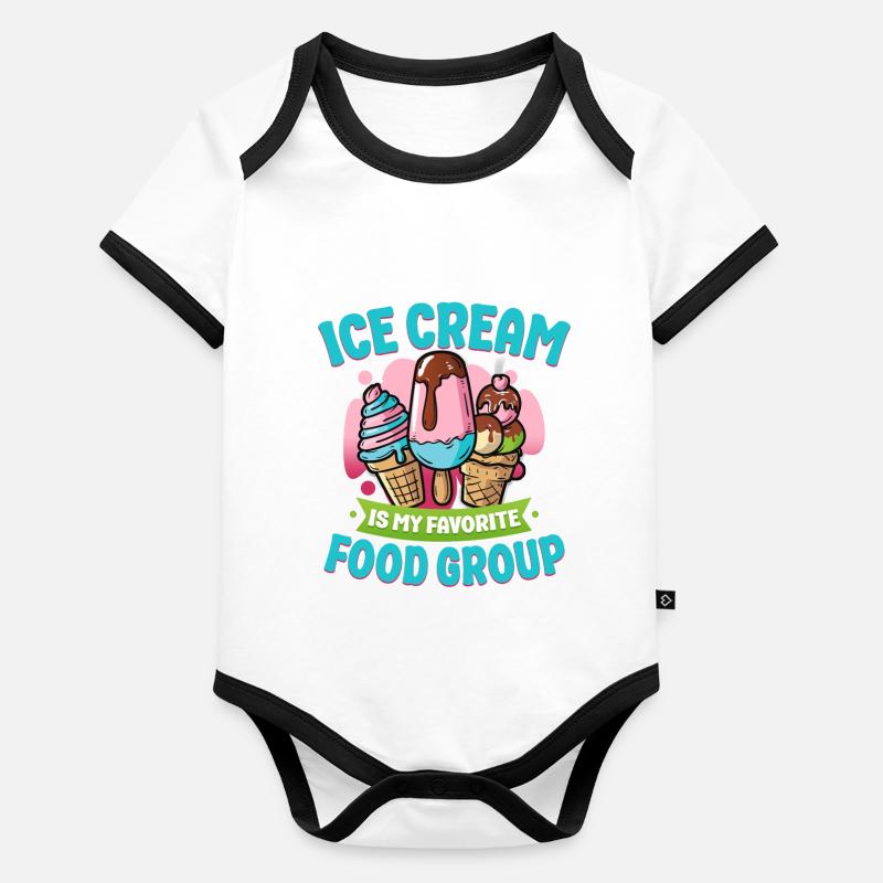 Ice Cream Cone Popsicle Ice Cream Organic Baby Contrasting Bodysuit