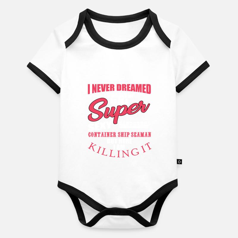 Containerschiff Seeman Baby Bio-Kurzarm-Kontrastbody