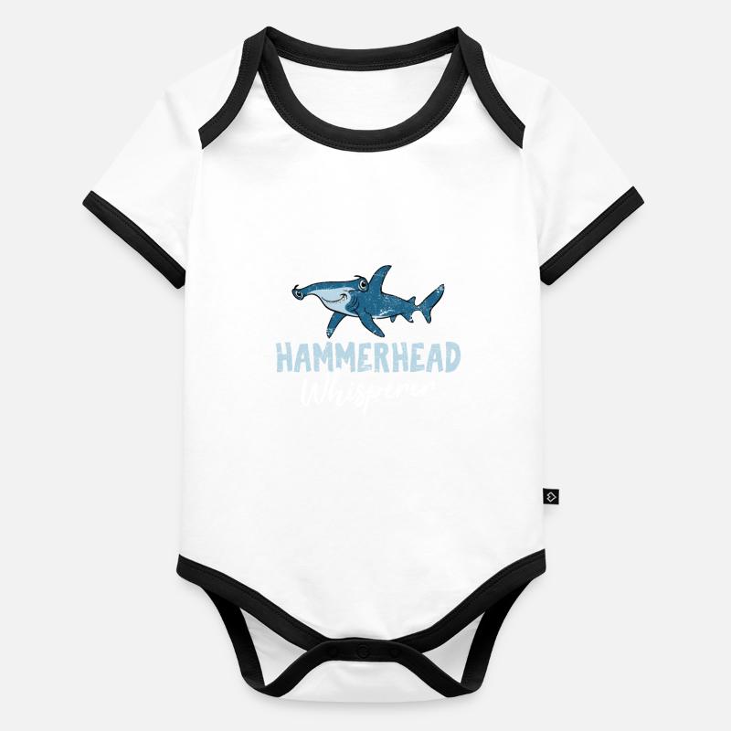 Hammerhead Whisperer Requin-marteau Sphyrna Funn Body Bébé bio contrasté manches courtes