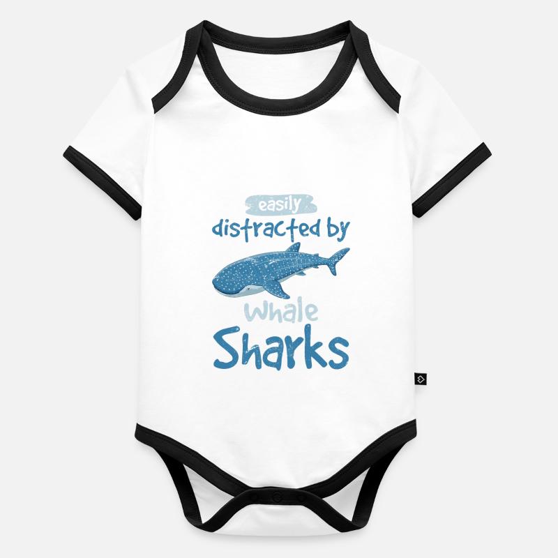 Easily Distracted By Whale Sharks Cute Whale Shark Baby Bio-Kurzarm-Kontrastbody