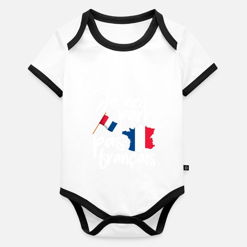 Frankreich Baby Bio-Kurzarm-Kontrastbody