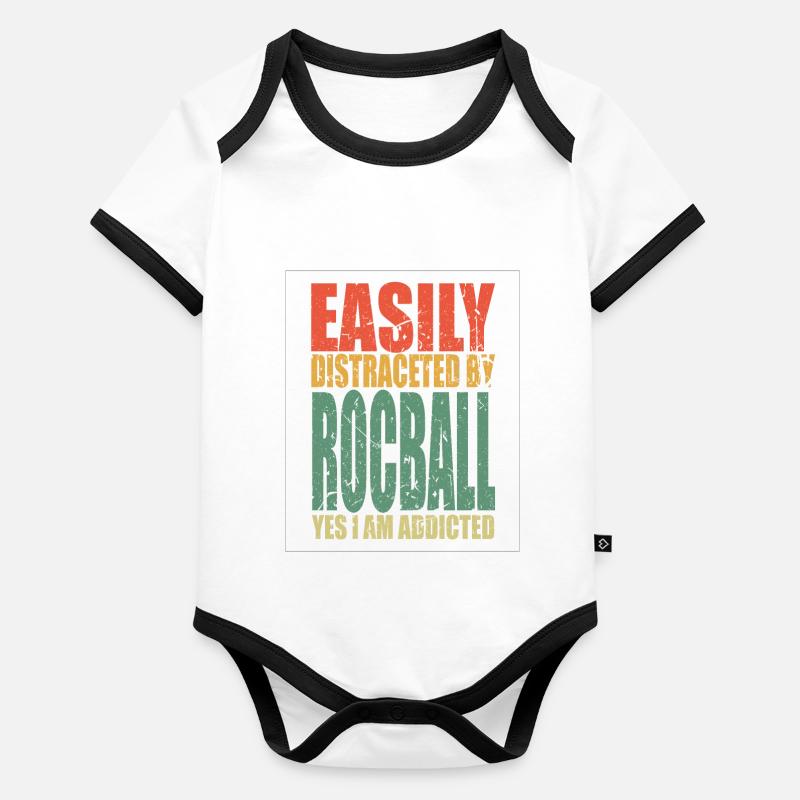 Rocball Dire Drôle Body Bébé bio contrasté manches courtes