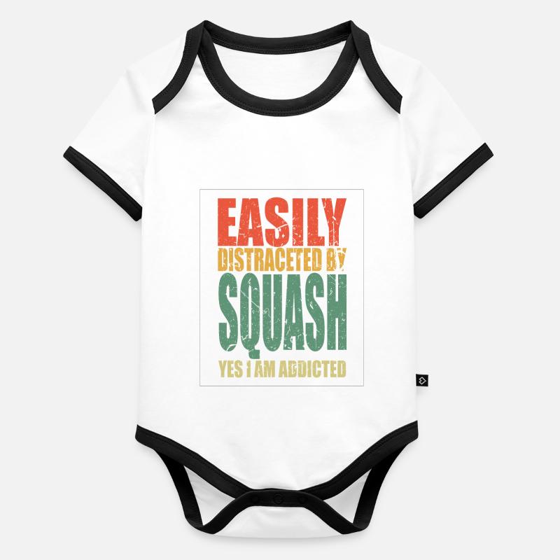 Squash Spruch lustig Baby Bio-Kurzarm-Kontrastbody