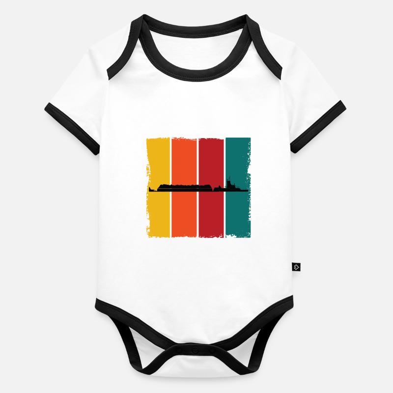 Tugboat Retro Organic Baby Contrasting Bodysuit