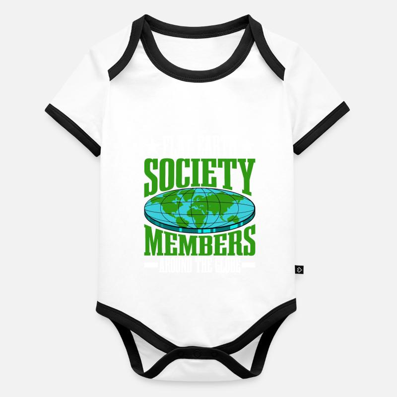 Flat Earth Society, Members Around The Globe 16 Baby Bio-Kurzarm-Kontrastbody