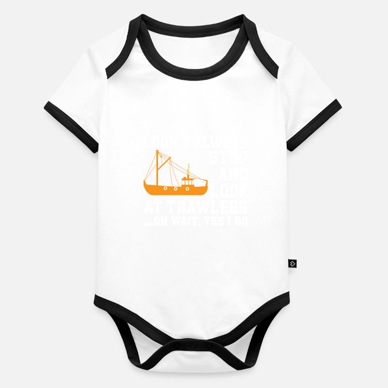 Amateurs de coupe-pêche Body Bébé bio contrasté manches courtes