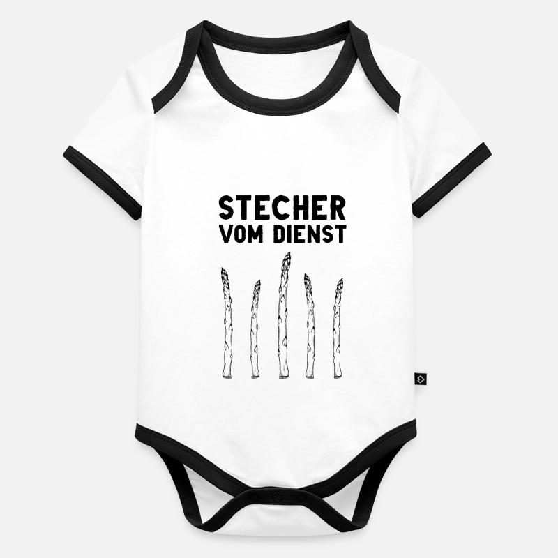Chefstecher Spargelstecher Spargelernte Bauer Baby Bio-Kurzarm-Kontrastbody