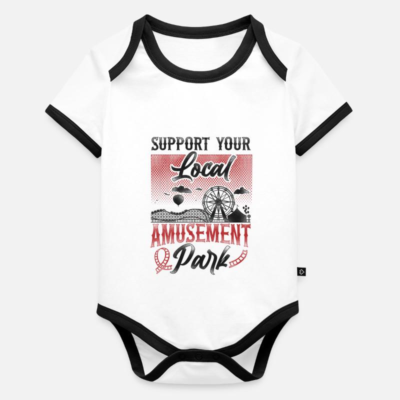 Roller Coaster Vintage Support Body Bébé bio contrasté manches courtes