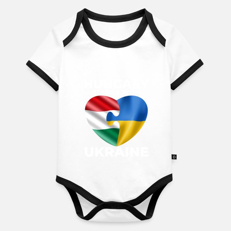 Hungary supports Ukraine Organic Baby Contrasting Bodysuit