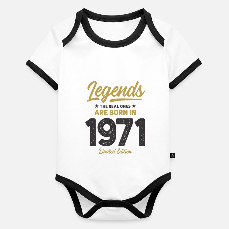 Legends Geboren 1971 - 51. Geburtstag Baby Bio-Kurzarm-Kontrastbody