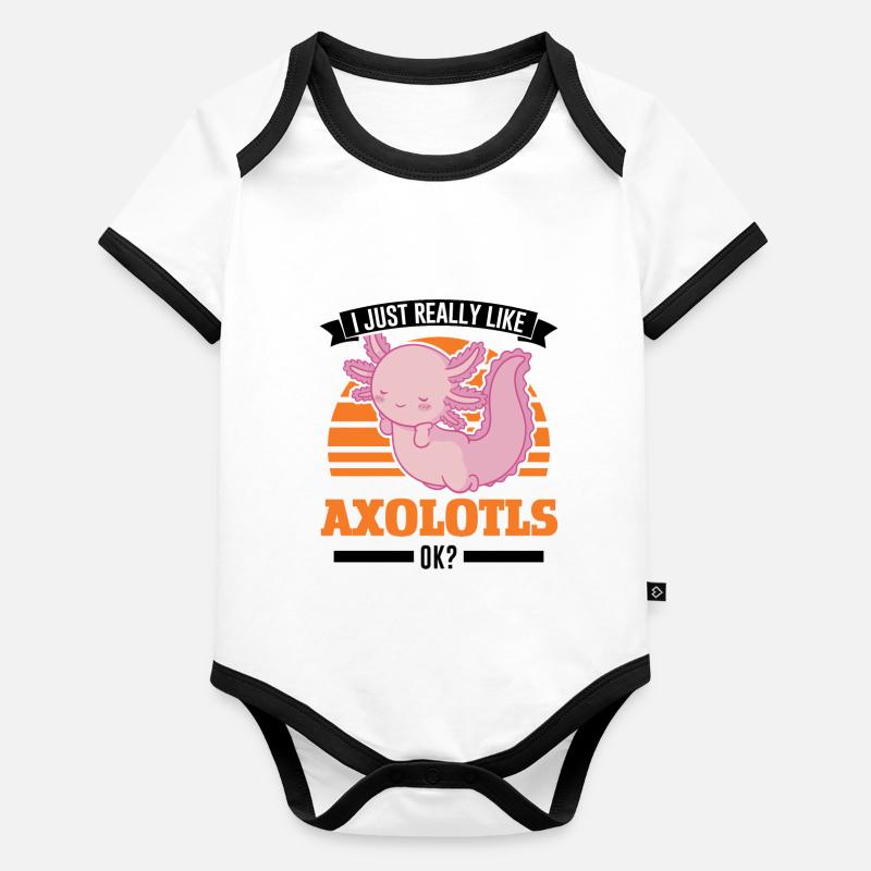 J’aime beaucoup Axolotls Tail Luch Body Bébé bio contrasté manches courtes