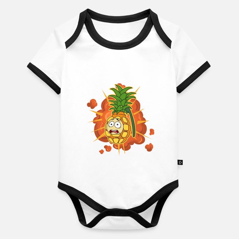 Grenade à l’ananas Cadeau d’ananas Body Bébé bio contrasté manches courtes