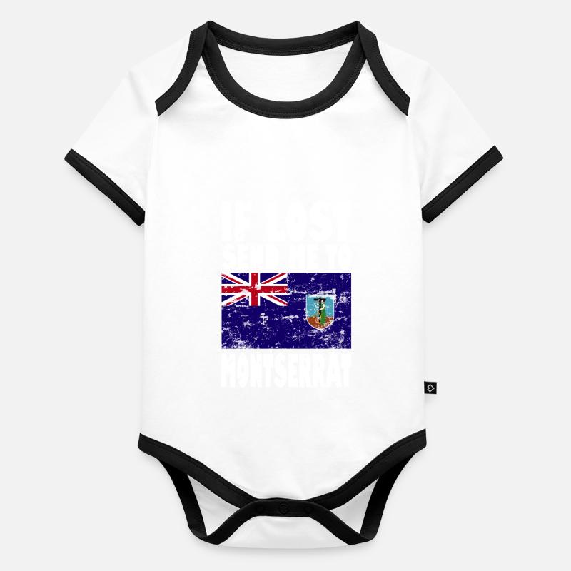 Dicton du drapeau de Montserrat Body Bébé bio contrasté manches courtes