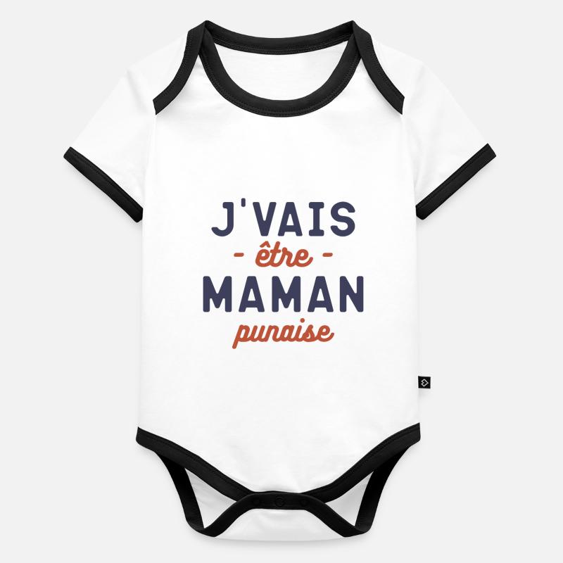 Annonce De Grossesse Pour Maman Body Bébé bio contrasté manches courtes