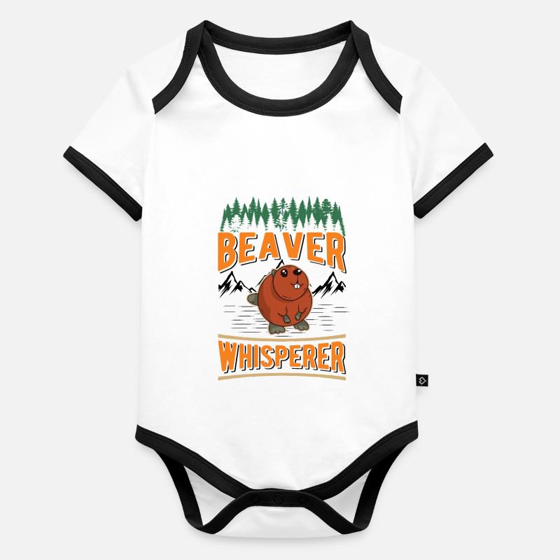 Biber Flüsterer Castor Chuchoteur Body Bébé bio contrasté manches courtes