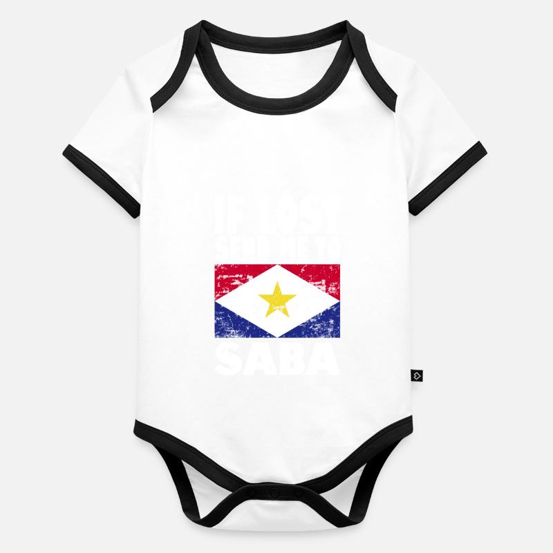 Saba Flag Saying Organic Baby Contrasting Bodysuit