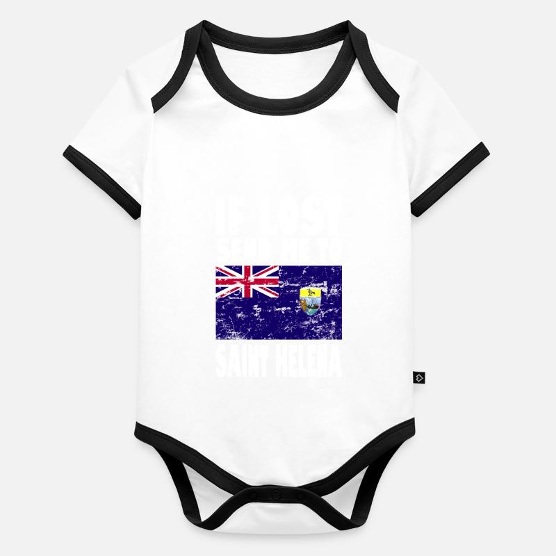 Saint Helena Flag Saying Organic Baby Contrasting Bodysuit