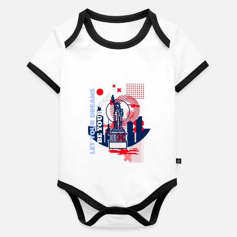 American Dream Baby Bio-Kurzarm-Kontrastbody